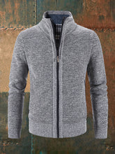 Manteau Cardigan en tricot zippé de couleur unie pour hommes